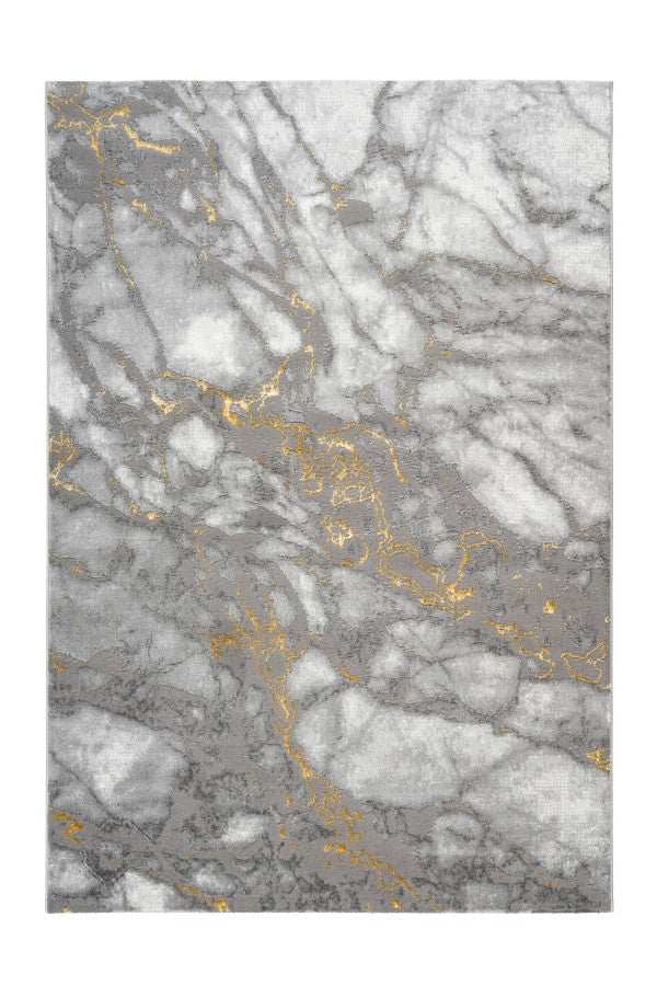 Marmaris Vloerkleed – Goud – Marmerlook Design – Modern & Laagpolig