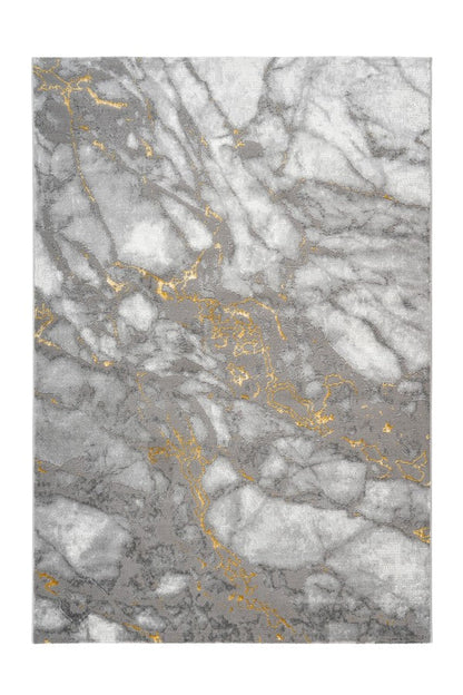 Marmaris Vloerkleed – Goud – Marmerlook Design – Modern & Laagpolig