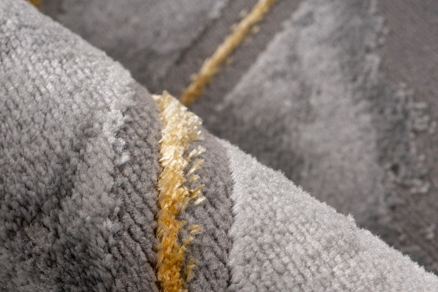 Marmaris Vloerkleed – Goud/Zilver – Marmerlook Design – Modern & Laagpolig