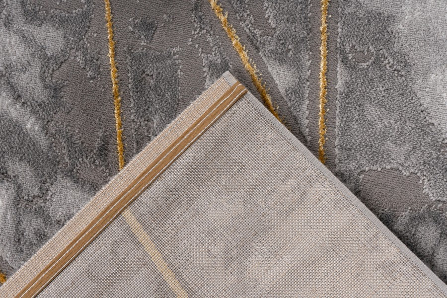 Marmaris Vloerkleed – Goud/Zilver – Marmerlook Design – Modern & Laagpolig