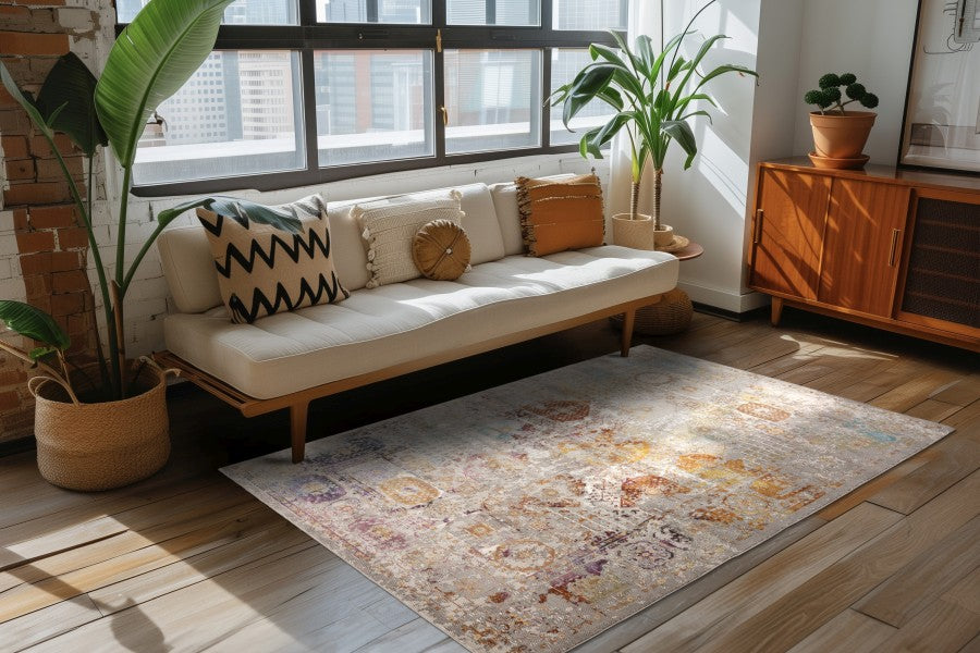 Picasso Feraghan – Vintage – Laagpolig Vloerkleed – Multi / Beige