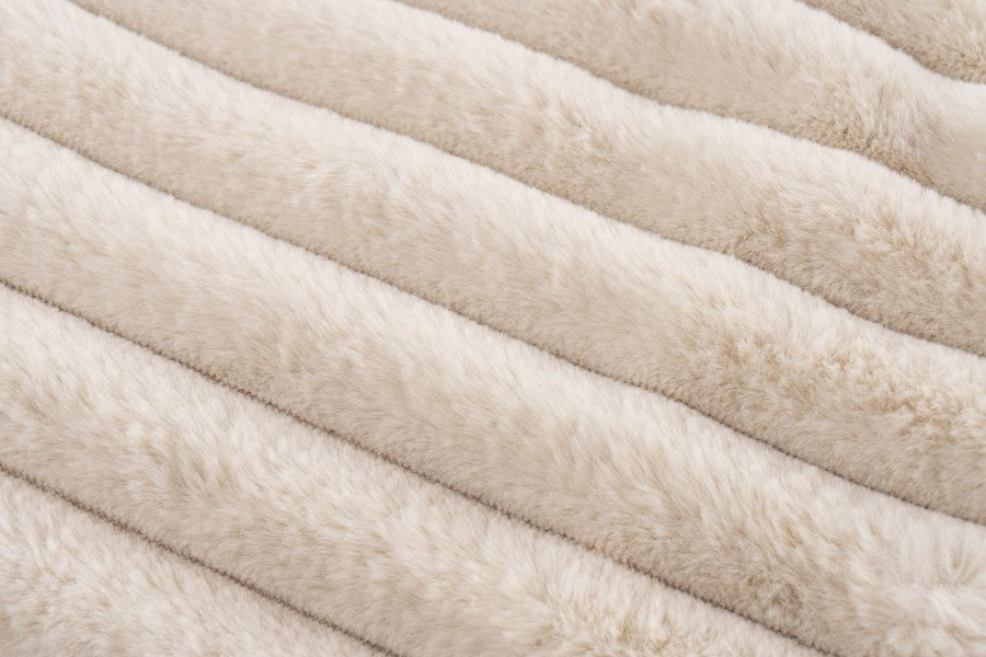 Plush deken – Beige met zachte ribbelstructuur
