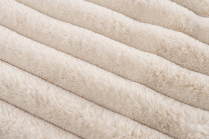 Plush deken – Beige met zachte ribbelstructuur