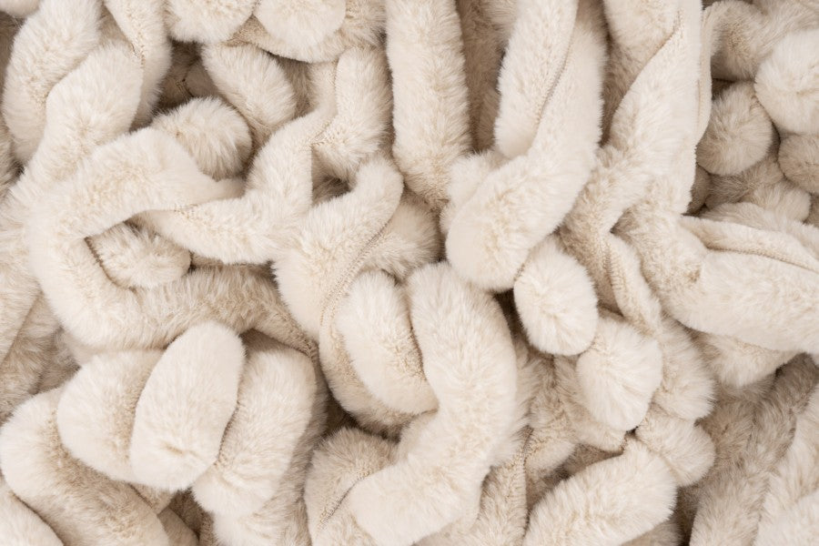 Plush deken – Beige met zachte ribbelstructuur