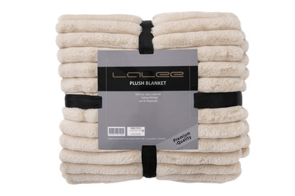 Plush deken – Beige met zachte ribbelstructuur
