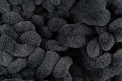 Plush deken – Antraciet met zachte ribbelstructuur