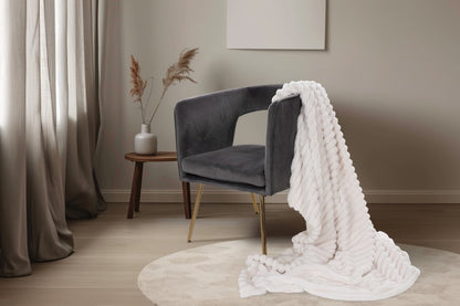 Plush deken – Ivory met zachte ribbelstructuur