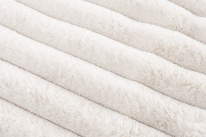 Plush deken – Ivory met zachte ribbelstructuur
