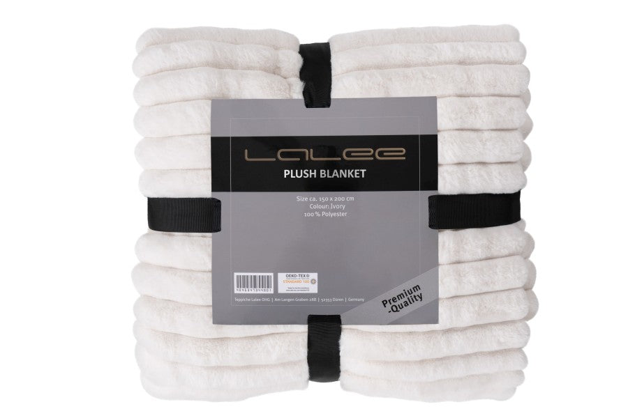 Plush deken – Ivory met zachte ribbelstructuur