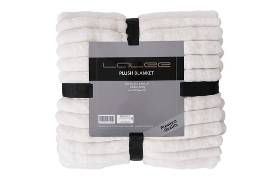 Plush deken – Ivory met zachte ribbelstructuur