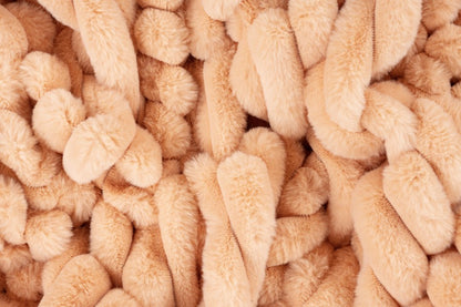 Plush deken – Perzik met zachte ribbelstructuur