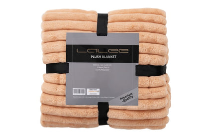 Plush deken – Perzik met zachte ribbelstructuur