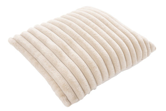 Plush kussen – Beige met zachte ribbelstructuur