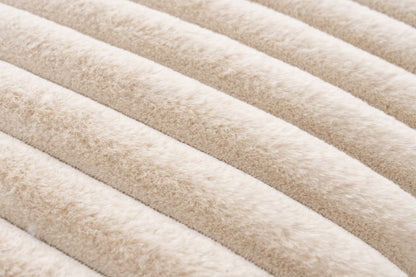 Plush kussen – Beige met zachte ribbelstructuur