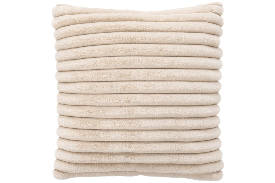Plush kussen – Beige met zachte ribbelstructuur
