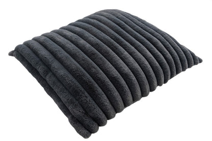 Plush kussen – Antraciet met zachte ribbelstructuur