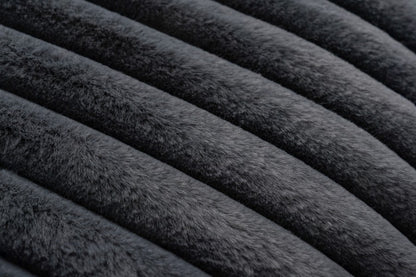 Plush kussen – Antraciet met zachte ribbelstructuur