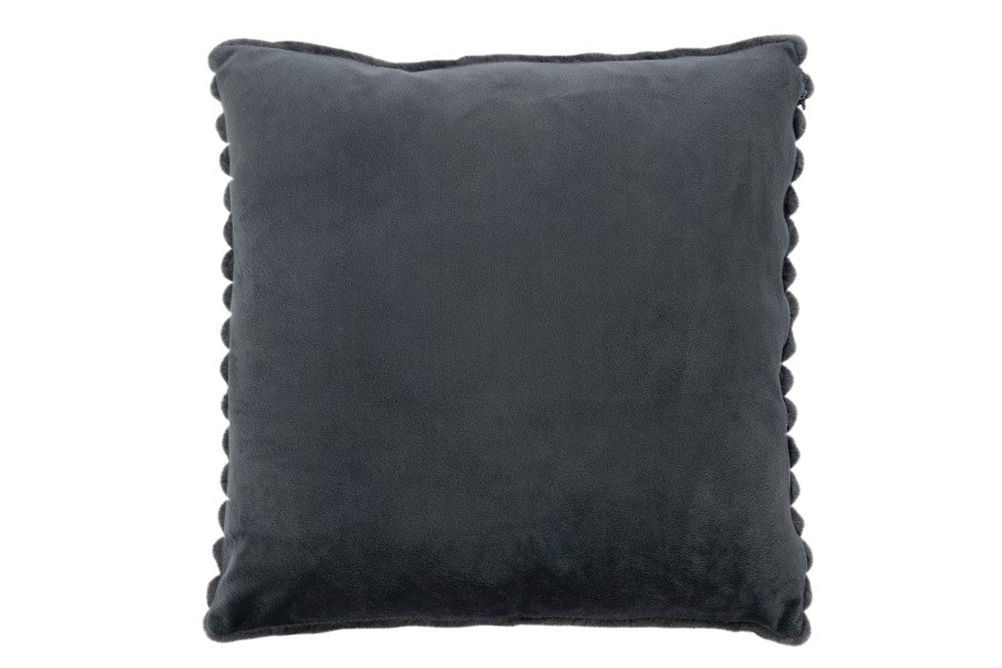 Plush kussen – Antraciet met zachte ribbelstructuur