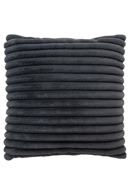 Plush kussen – Antraciet met zachte ribbelstructuur