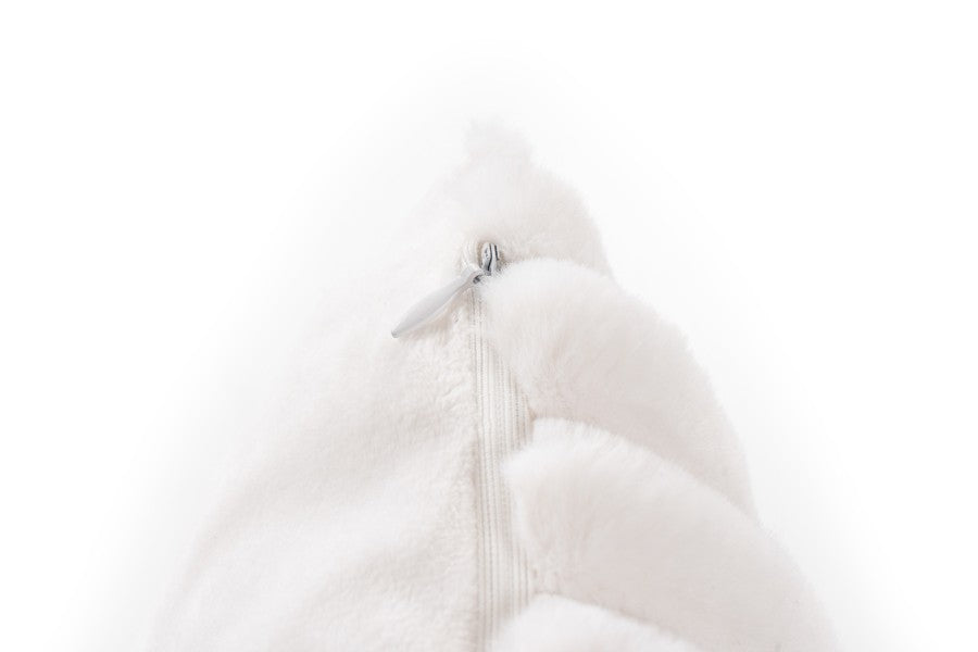 Plush kussen – Ivory met zachte ribbelstructuur