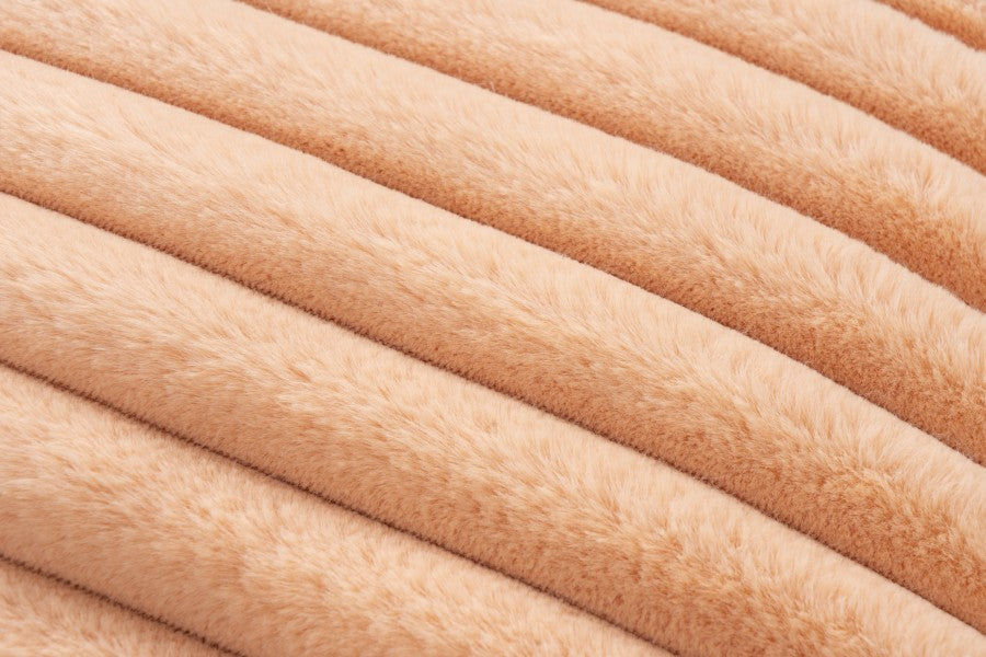 Plush kussen – Perzik met zachte ribbelstructuur