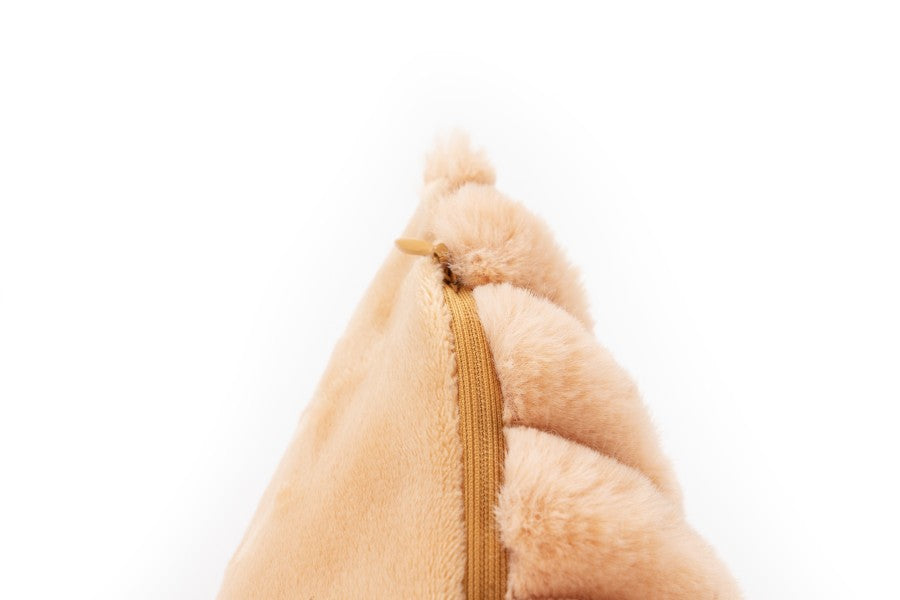 Plush kussen – Perzik met zachte ribbelstructuur