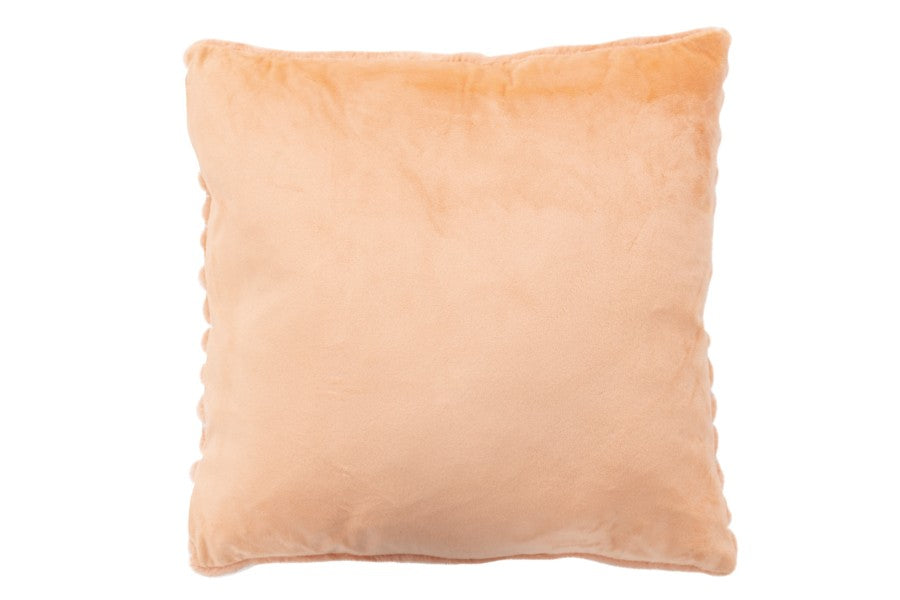 Plush kussen – Perzik met zachte ribbelstructuur