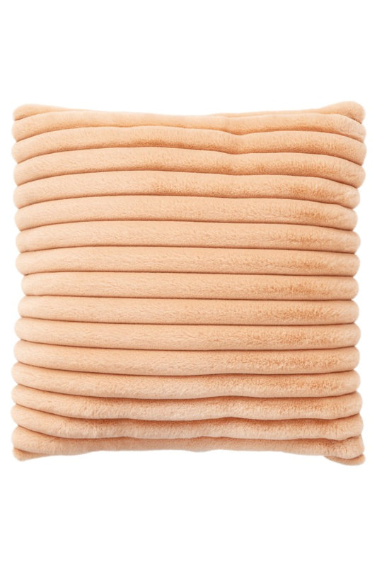 Plush kussen – Perzik met zachte ribbelstructuur