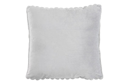 Plush kussen – Zilvergrijs met zachte ribbelstructuur