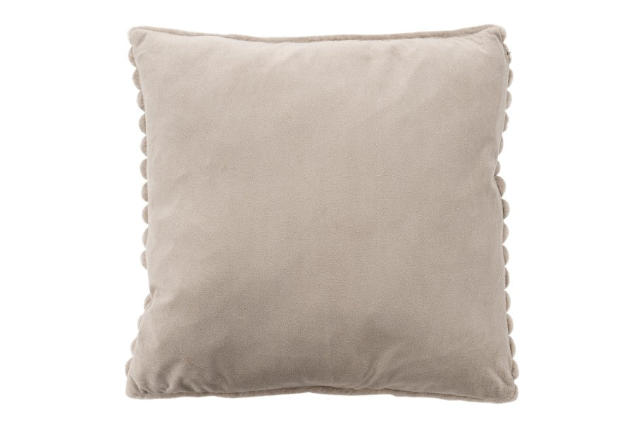 Plush kussen – Taupe met zachte ribbelstructuur