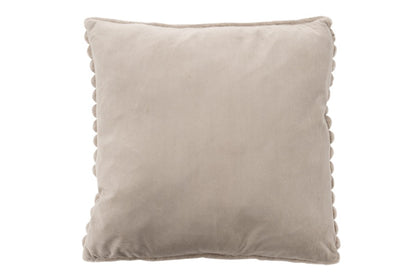 Plush kussen – Taupe met zachte ribbelstructuur