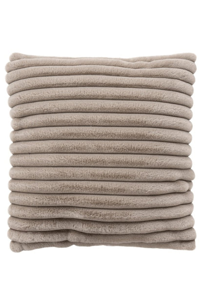 Plush kussen – Taupe met zachte ribbelstructuur