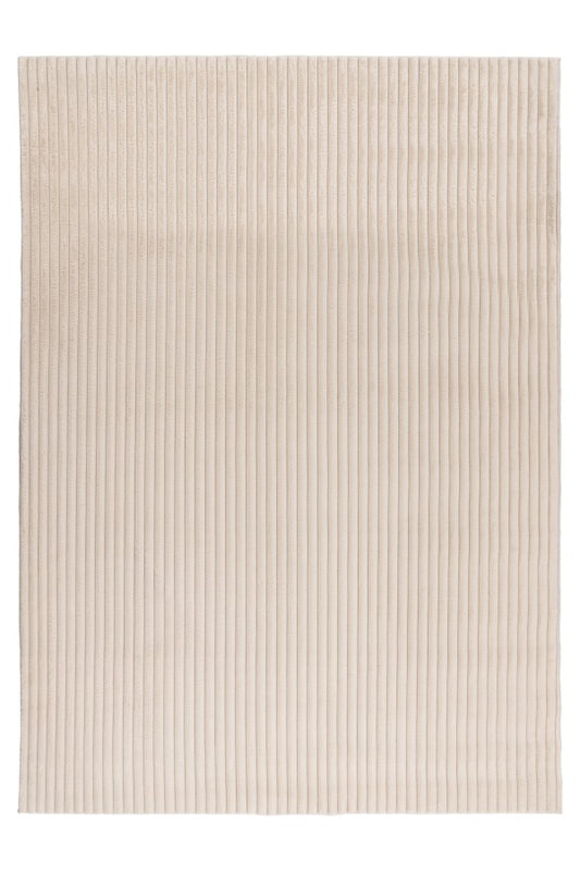 Hoogpolig vloerkleed Plush – beige met fluweelzachte ribstructuur