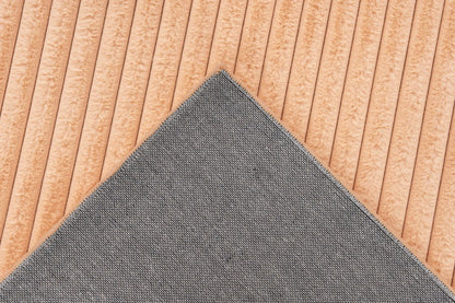Hoogpolig vloerkleed Plush – peach met warme fluwelen rib