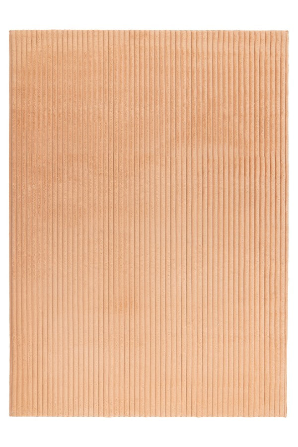 Hoogpolig vloerkleed Plush – peach met warme fluwelen rib