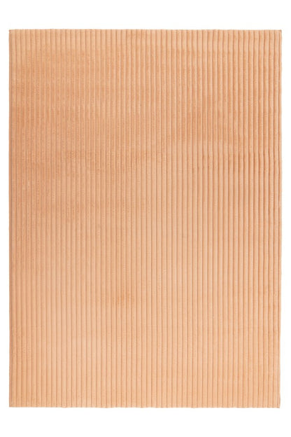 Hoogpolig vloerkleed Plush – peach met warme fluwelen rib