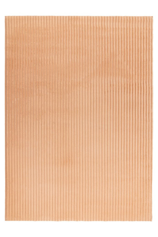 Hoogpolig vloerkleed Plush – peach met warme fluwelen rib