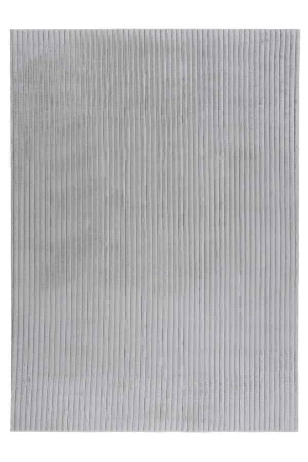 Hoogpolig vloerkleed Plush – zilver met luxueuze ribstructuur
