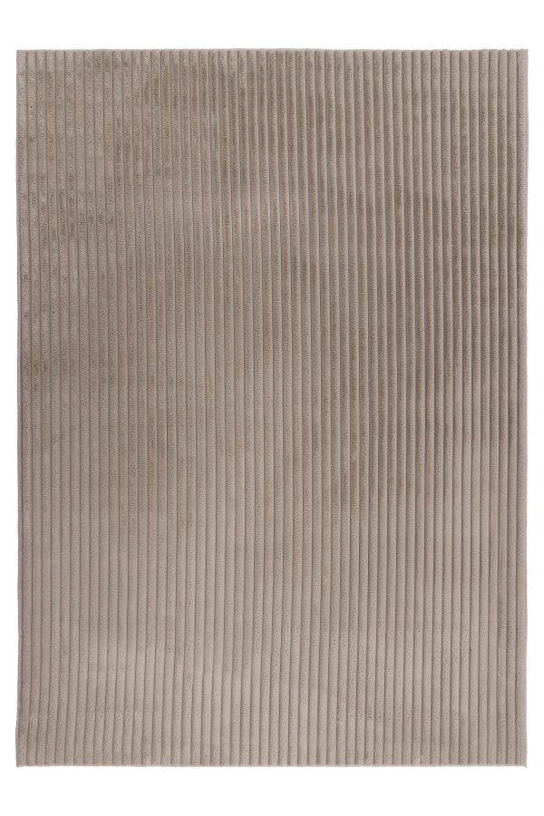 Hoogpolig vloerkleed Plush – taupe met zachte corduroy look