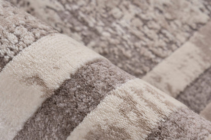 Paris – Taupe vintage kader – Laagpolig vloerkleed