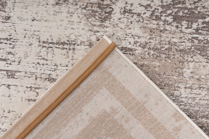 Paris – Taupe vintage kader – Laagpolig vloerkleed