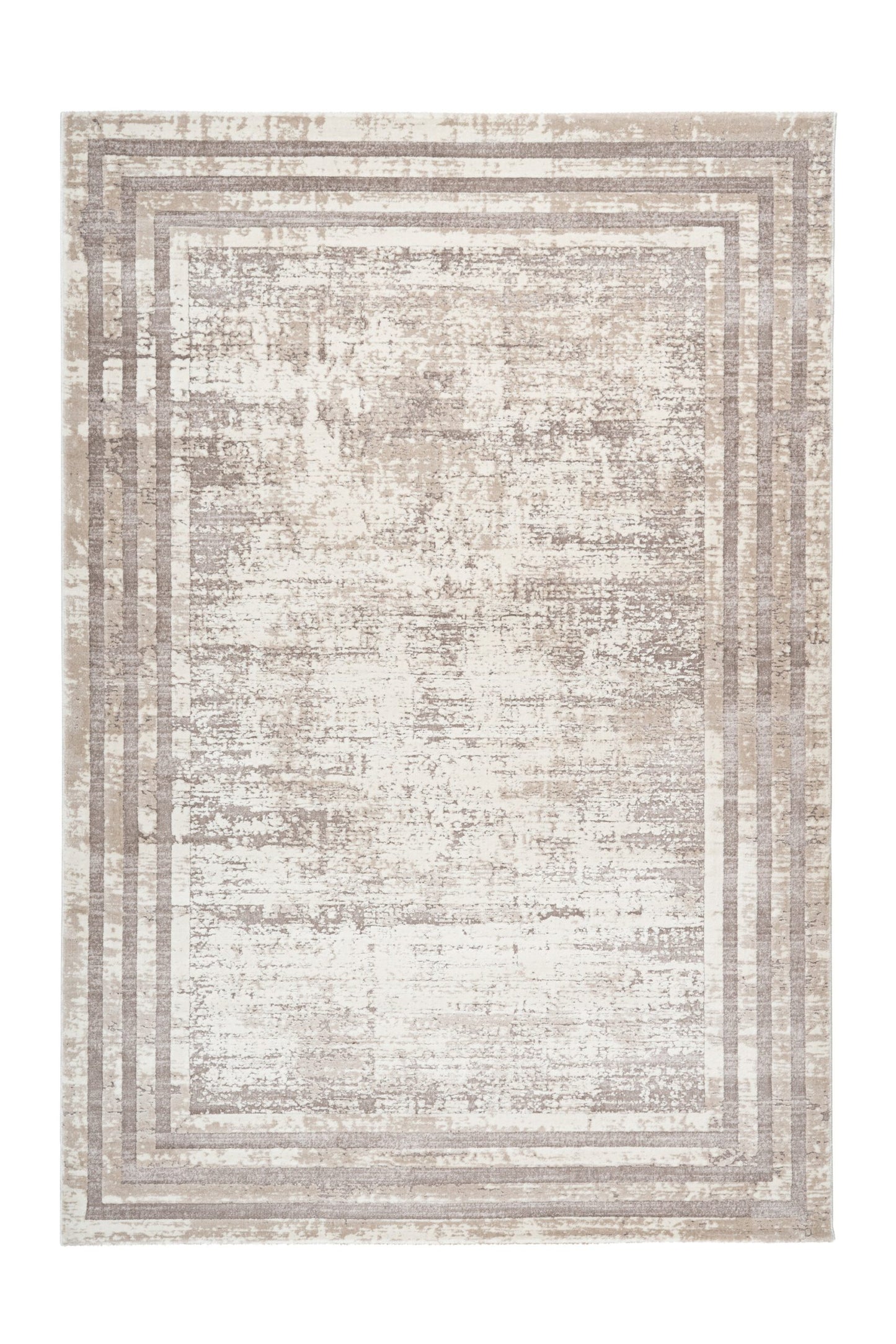 Paris – Taupe vintage kader – Laagpolig vloerkleed
