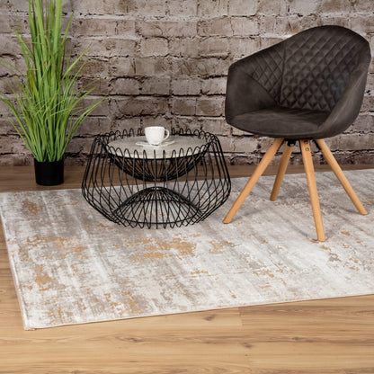 Paris – Taupe vintage vloerkleed – Laagpolig