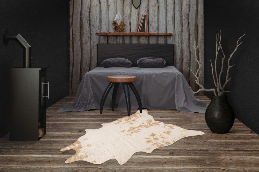 Rodeo koeienhuid vloerkleed – licht beige gevlekt