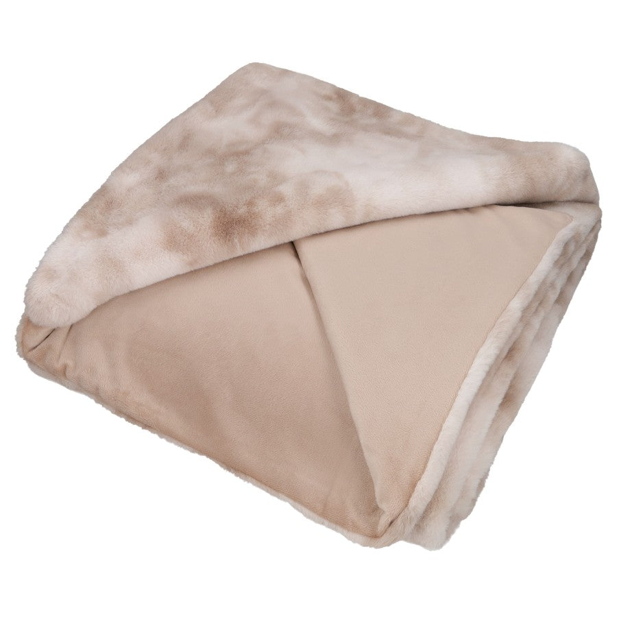 Rumba deken – Taupe met zachte touch en tie-dye look