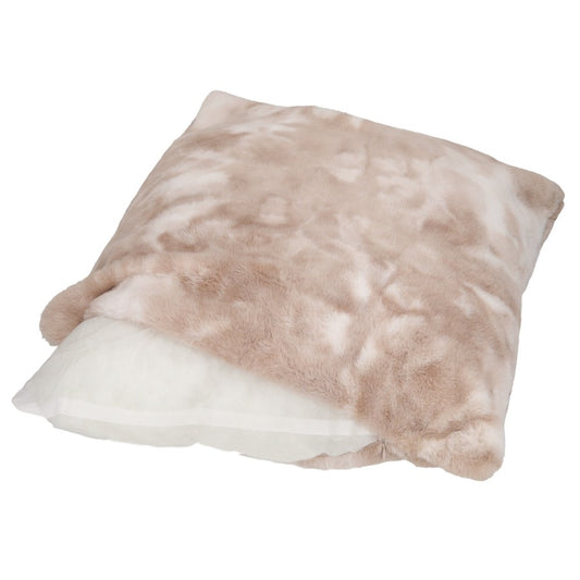 Rumba kussen – Taupe met zachte touch en tie-dye look
