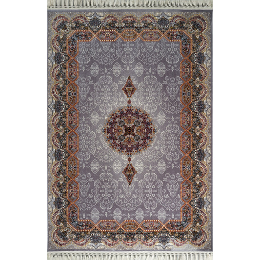 Tabriz Oosters Vloerkleed – Grijs – Klassiek Vintage Met Kader – Laagpolig Tapijt