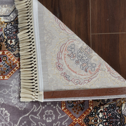Tabriz Oosters Vloerkleed – Grijs – Klassiek Vintage Met Kader – Laagpolig Tapijt