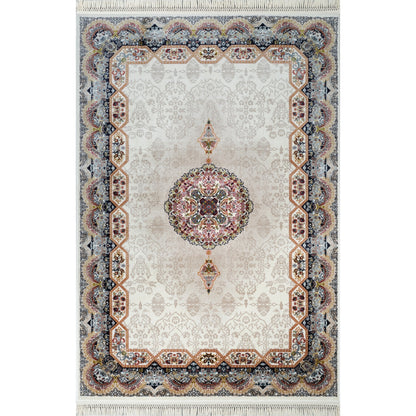 Tabriz Oosters Vloerkleed – Ivory – Klassiek Vintage Met Kader – Laagpolig Tapijt