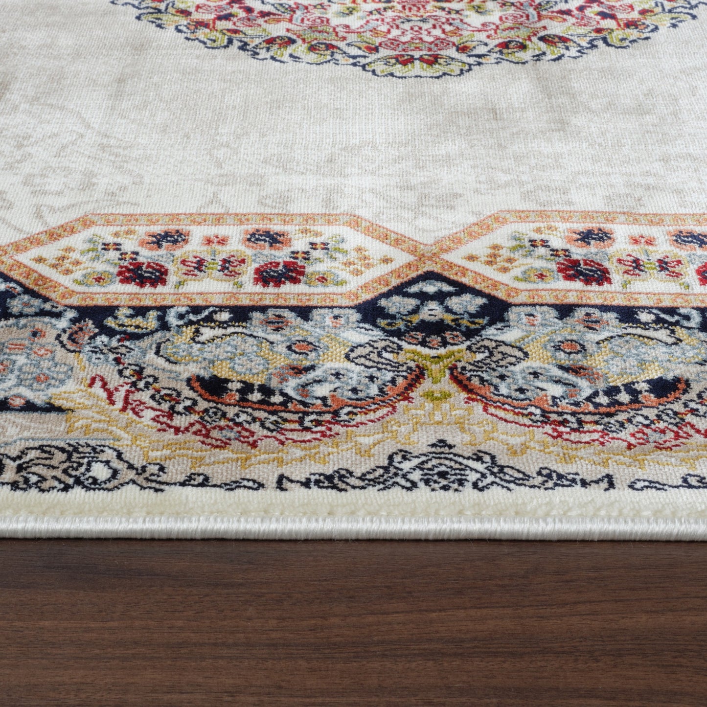 Tabriz Oosters Vloerkleed – Ivory – Klassiek Vintage Met Kader – Laagpolig Tapijt